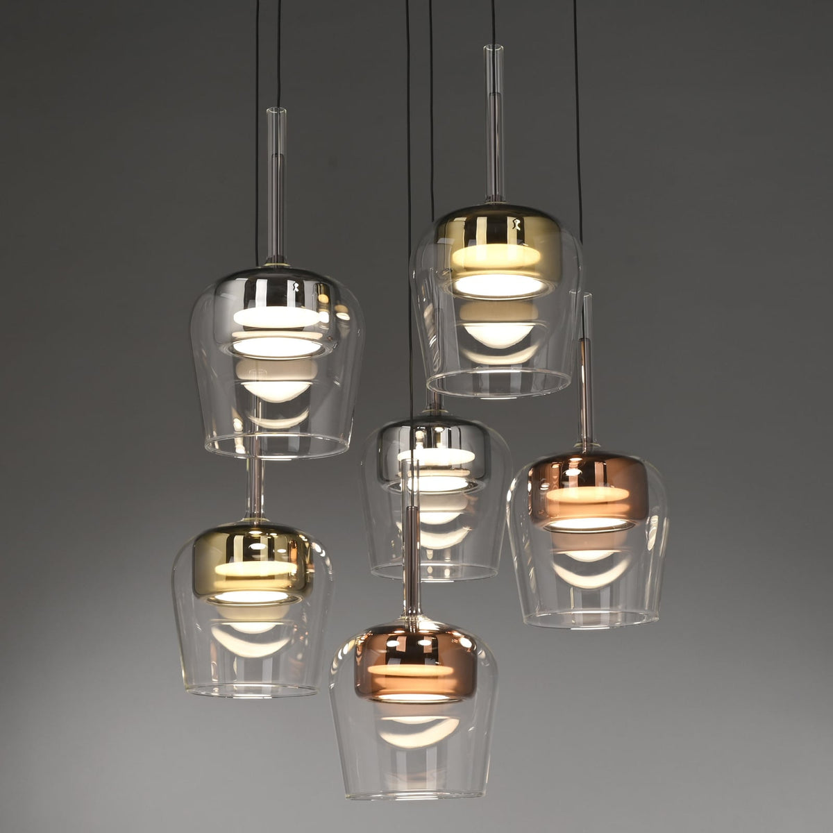 LED pendellampe Q-Kon 6-lys montert i stue