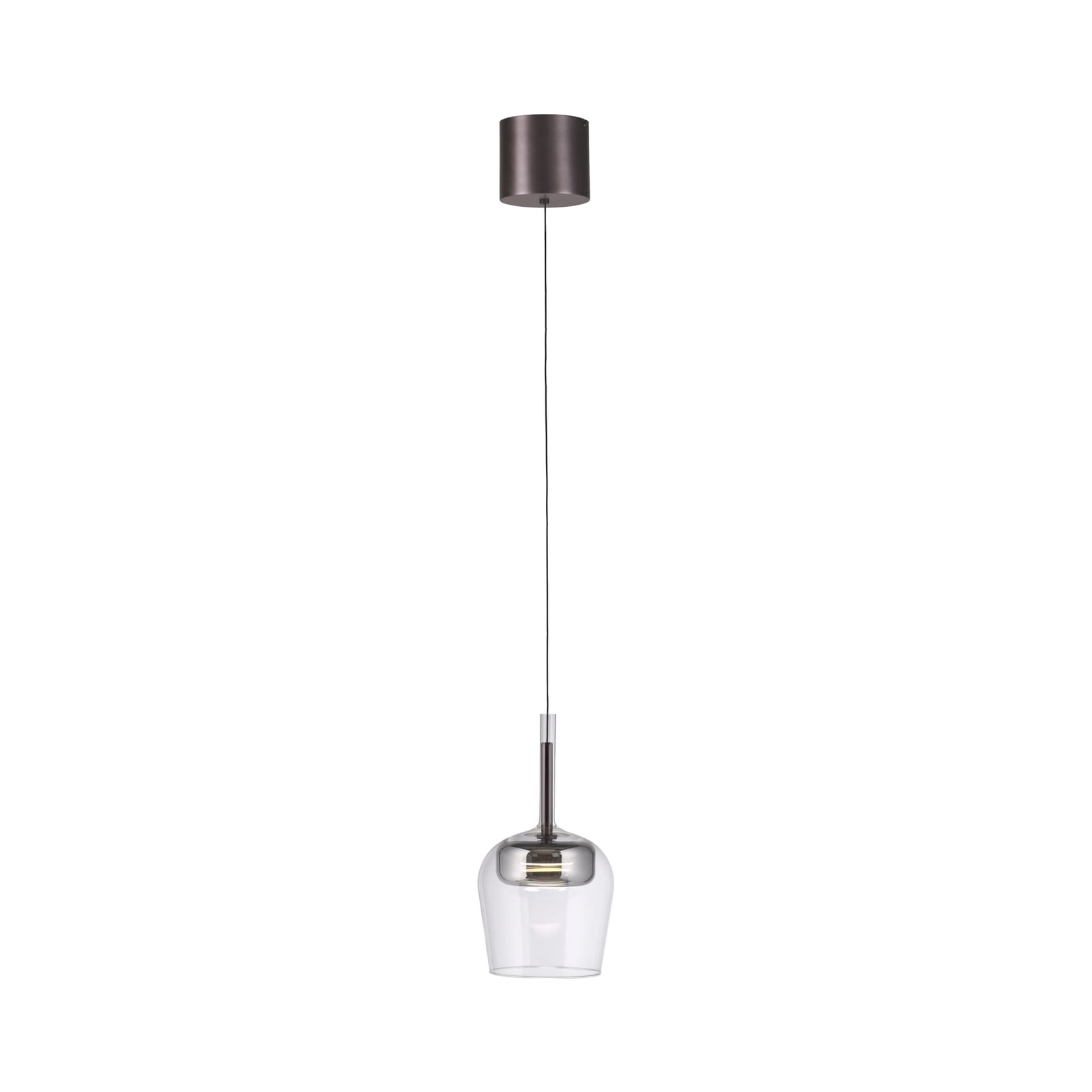 Detalj av LED pendellampe Q-Kon glass sølv dimbar Zigbee