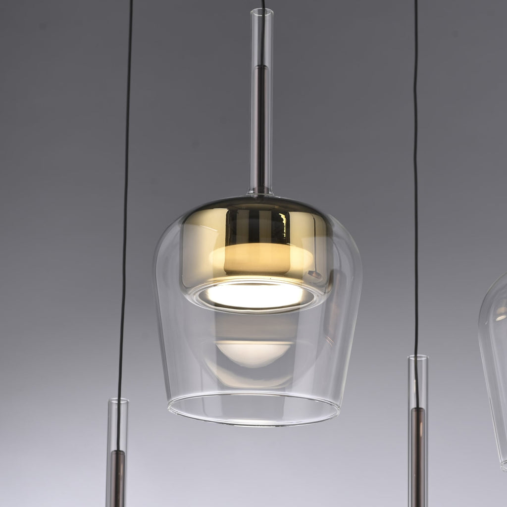 LED pendellampe Q-Kon glass gullfarget dimbar justerbar høyde