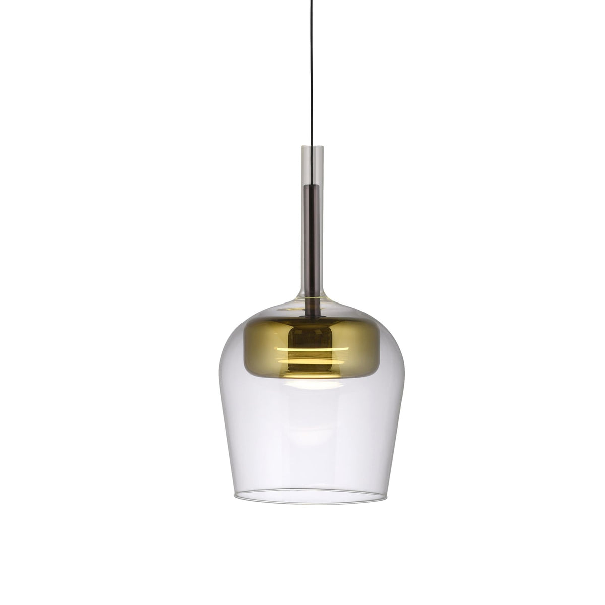 LED pendellampe Q-Kon glass gullfarget dimbar lysstyrke innstilling