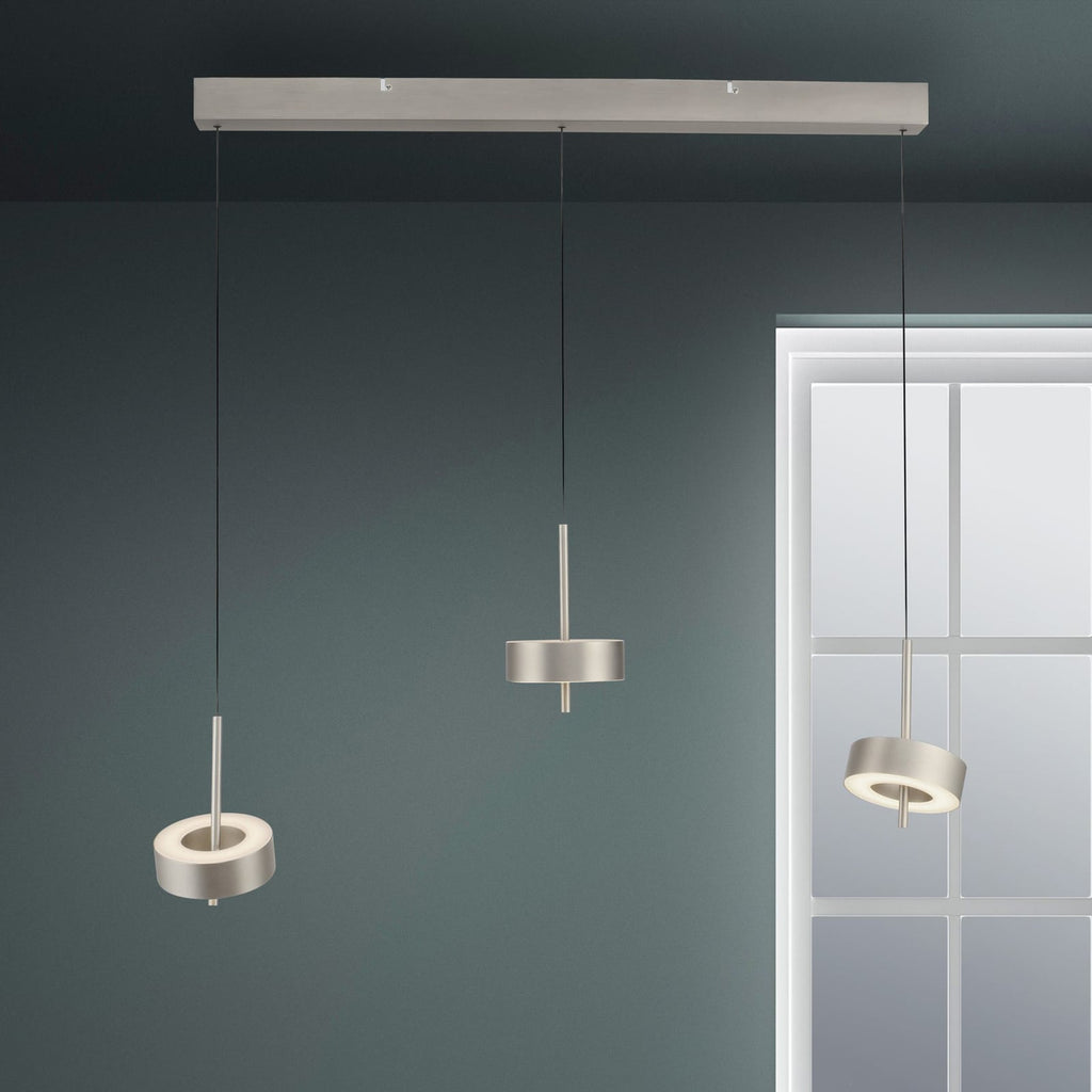 LED pendellampe Q-Rotate 3-lys aluminium forfra