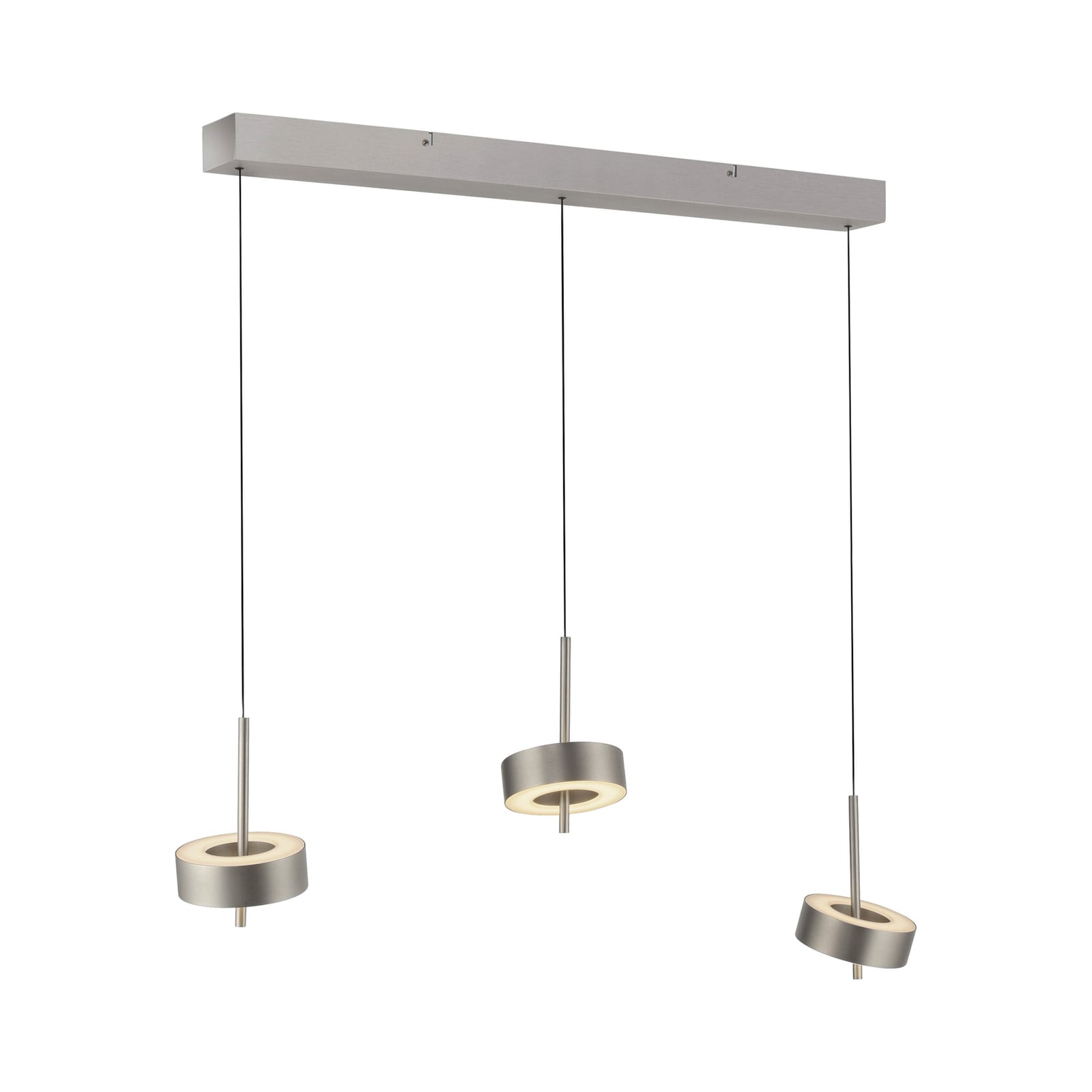 LED pendellampe Q-Rotate 3-lys aluminium detalj av lampeskjerm