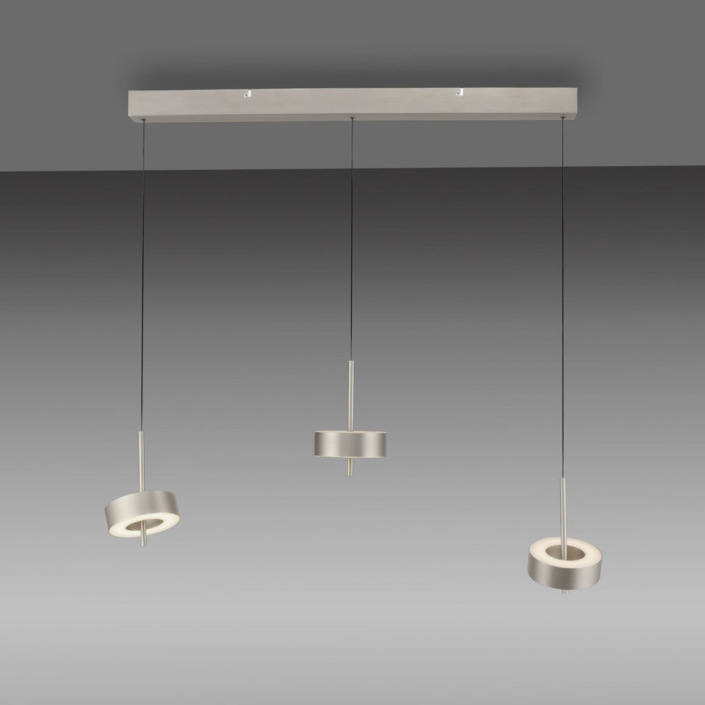 LED pendellampe Q-Rotate 3-lys aluminium nærbilde av LED-modul