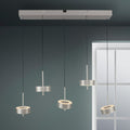 LED pendellampe Q-Rotate 5-lys aluminium dimbar med fjernkontroll forfra