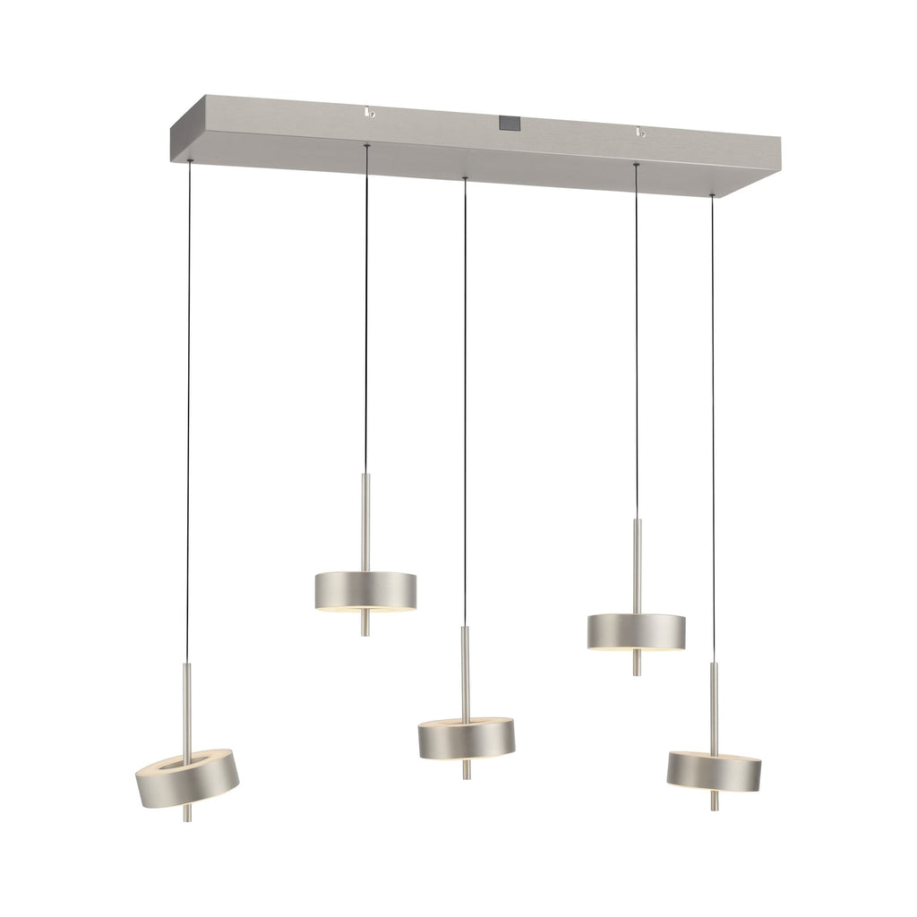 Detaljbilde av aluminiumslampeskjerm på LED pendellampe Q-Rotate 5-lys dimbar