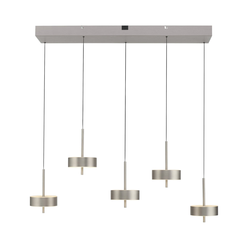 Montert LED pendellampe Q-Rotate 5-lys aluminium dimbar i stue