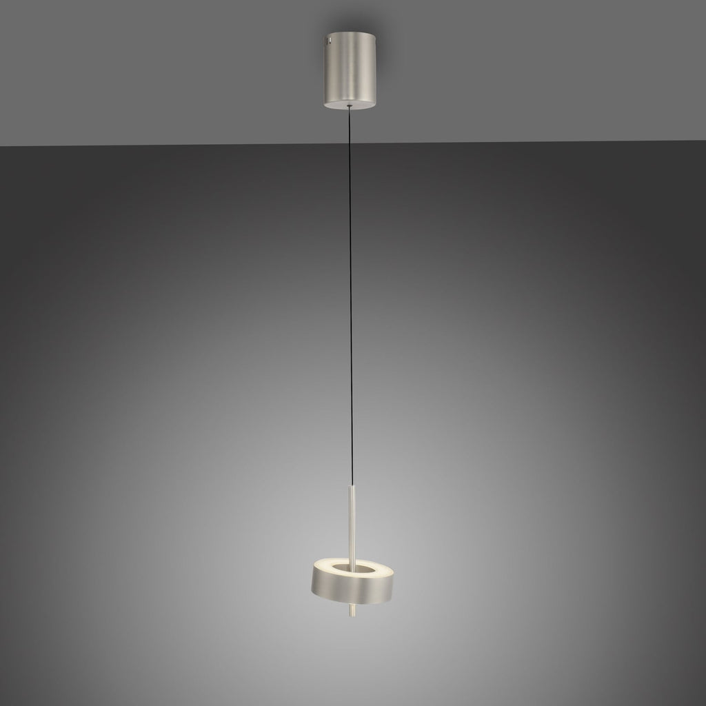 Nærbilde av aluminiumslampe på LED pendellampe Q-Rotate aluminium dimbar Ø14 cm