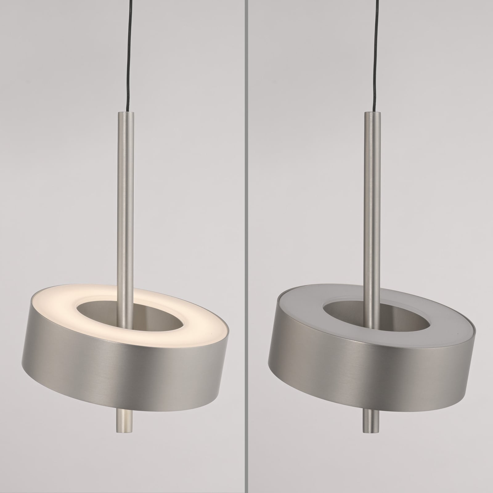LED pendellampe Q-Rotate aluminium dimbar Ø14 cm med justerbar høyde