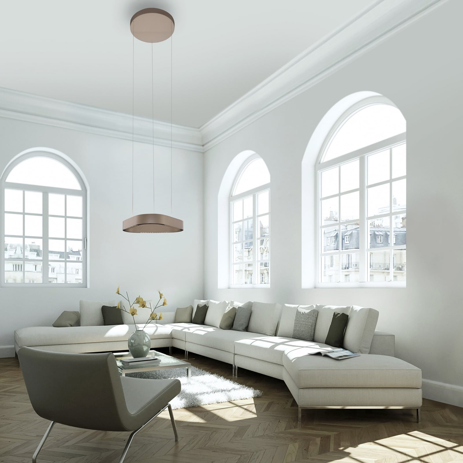 LED pendellampe Q-Stretto bronse CCT dimbar fjernkontroll detalj