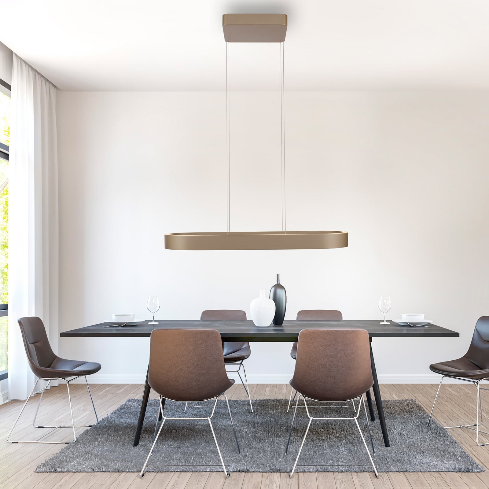 LED pendellampe Q-Stretto bronse CCT fjernkontroll bakside