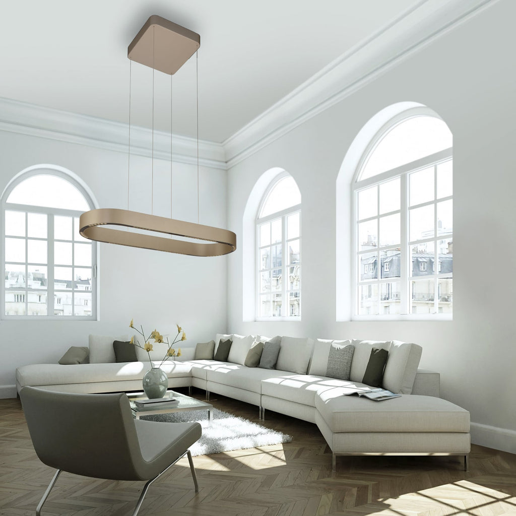 Detalj av LED pendellampe Q-Stretto bronse CCT fjernkontroll
