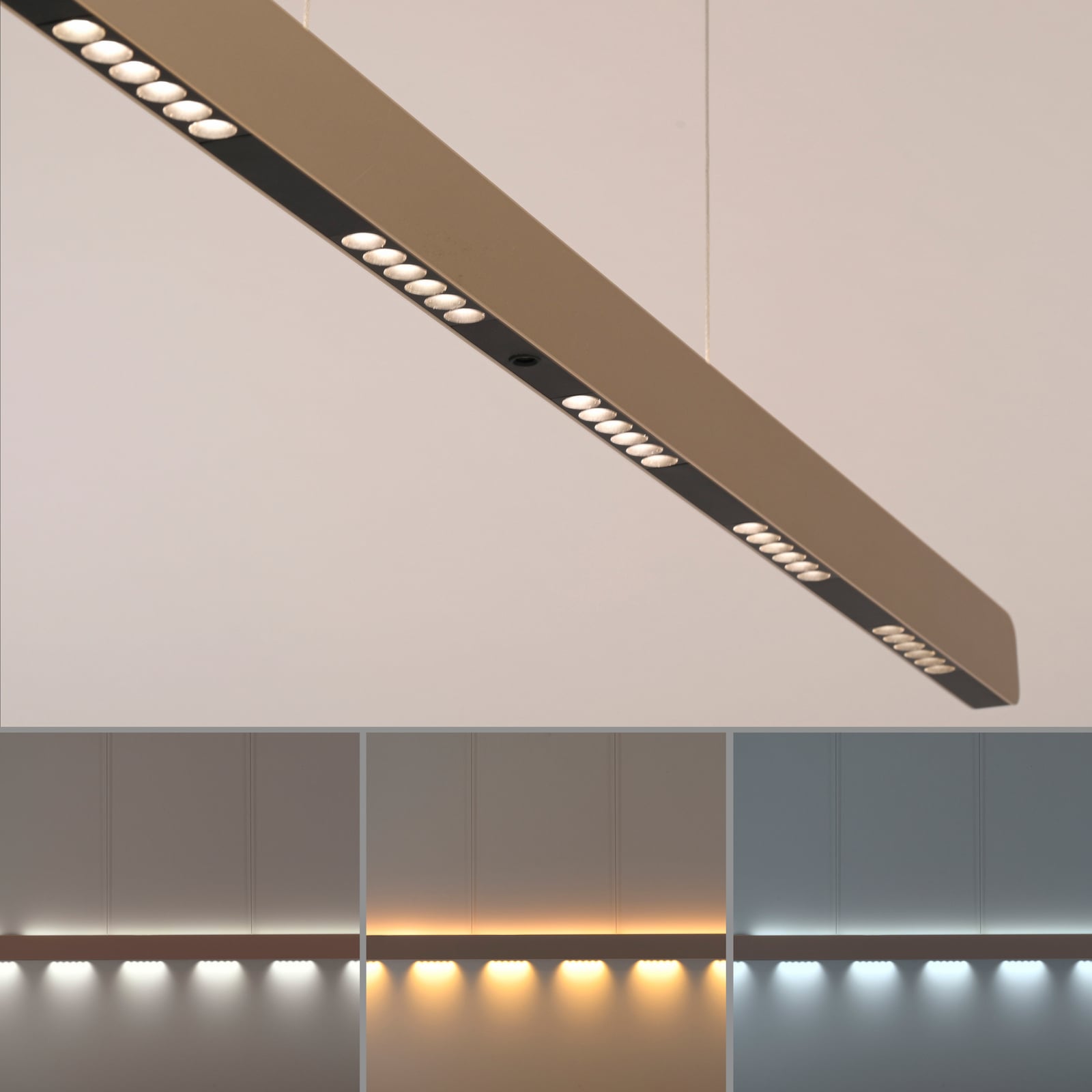 LED pendellampe Q-Stretto bronse CCT fjernkontroll 120 cm med fjernkontroll