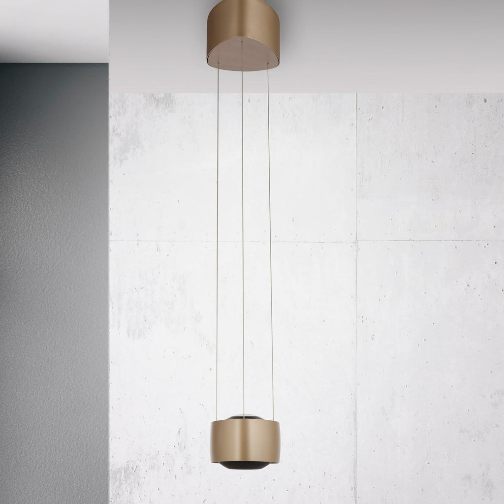 LED pendellampe Q-Stretto dimbar bronse Ø14,5 cm CCT forfra