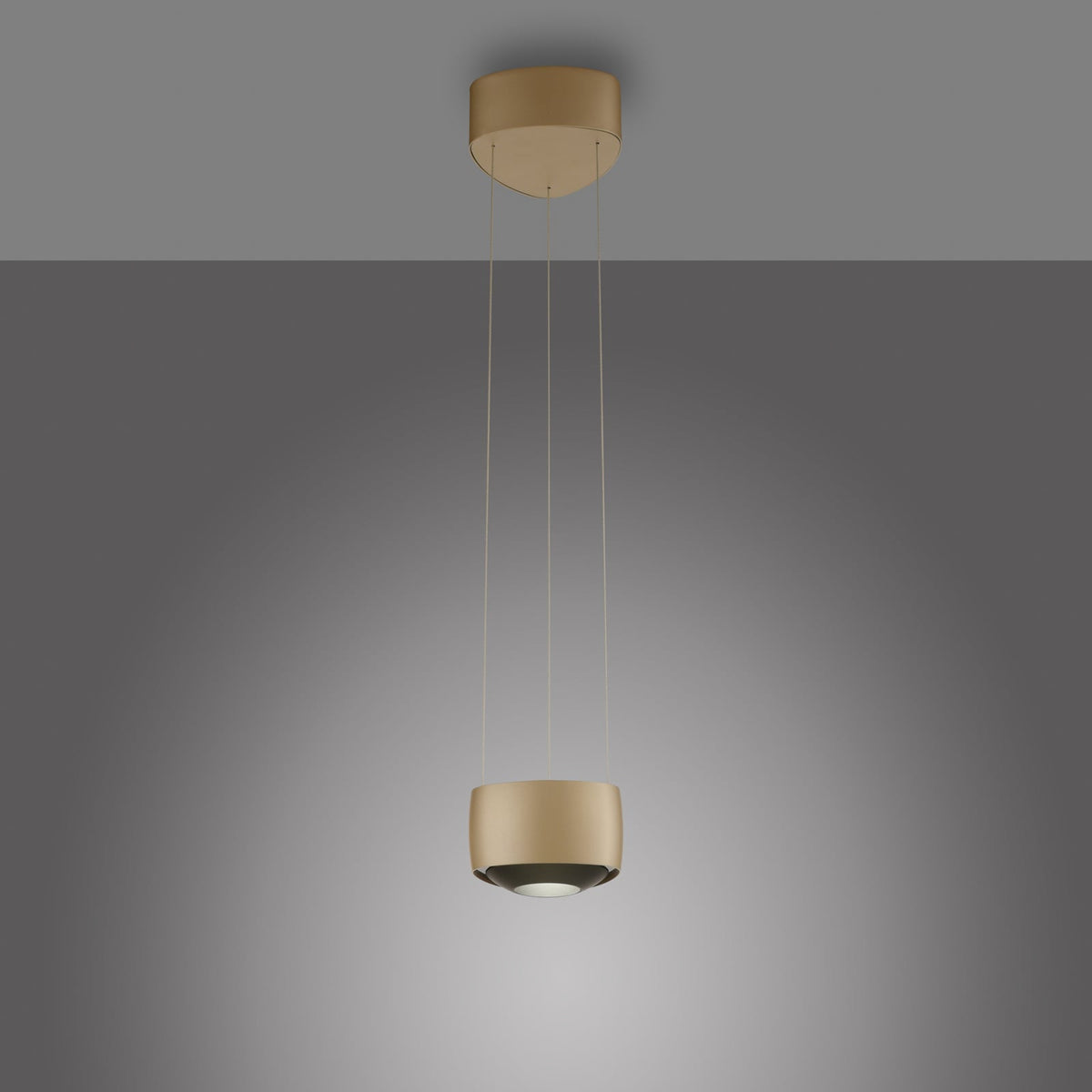 LED pendellampe Q-Stretto dimbar bronse Ø14,5 cm CCT nærbilde av fjernkontroll
