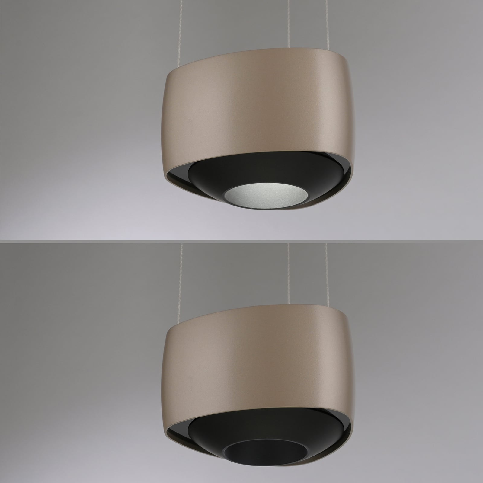 LED pendellampe Q-Stretto dimbar bronse Ø14,5 cm CCT sideprofil
