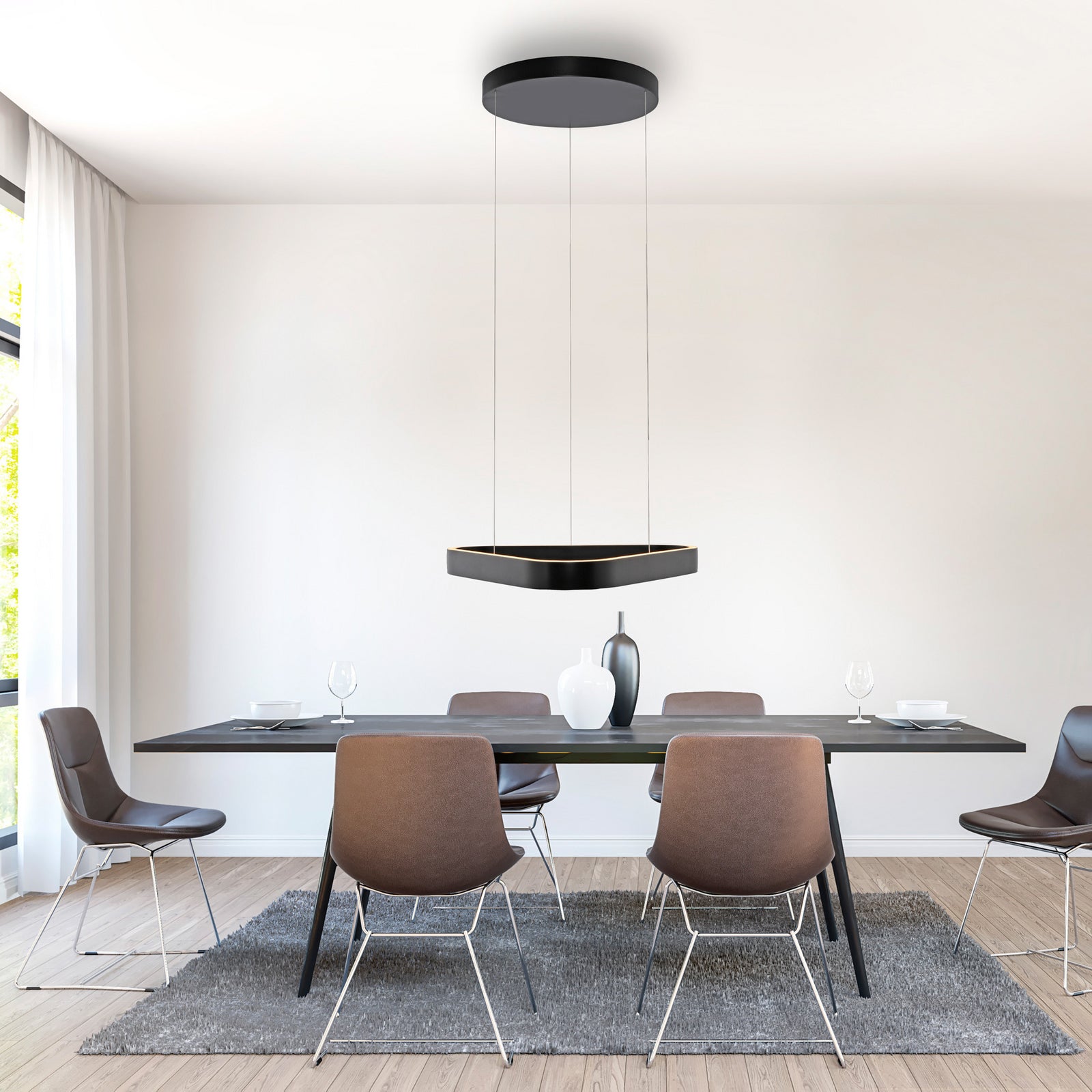 LED pendellampe Q-Stretto dimbar CCT fjernkontroll 60 cm bakside