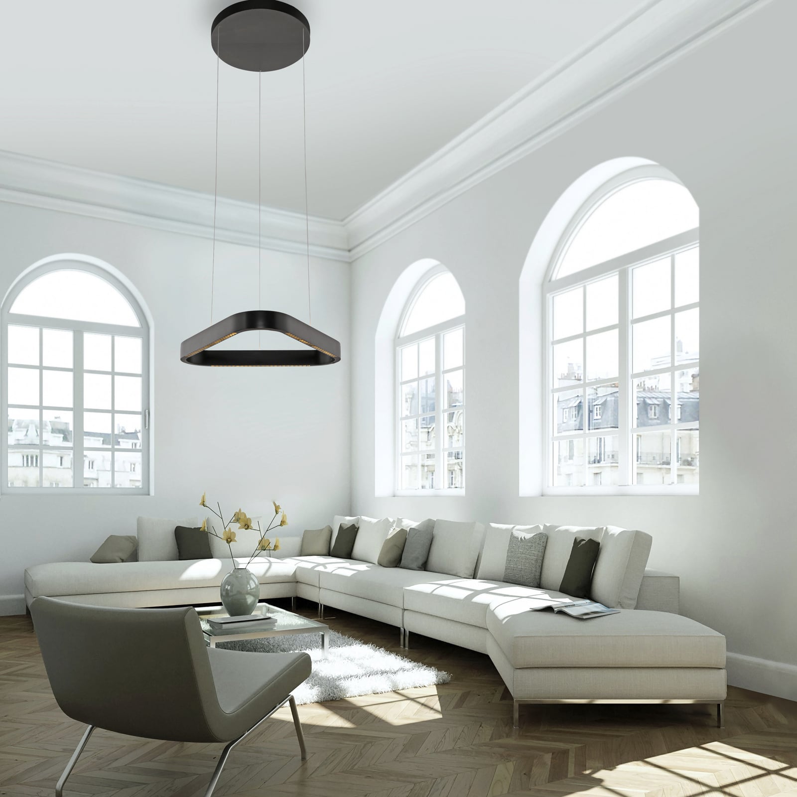 LED pendellampe Q-Stretto dimbar CCT fjernkontroll 60 cm detalj