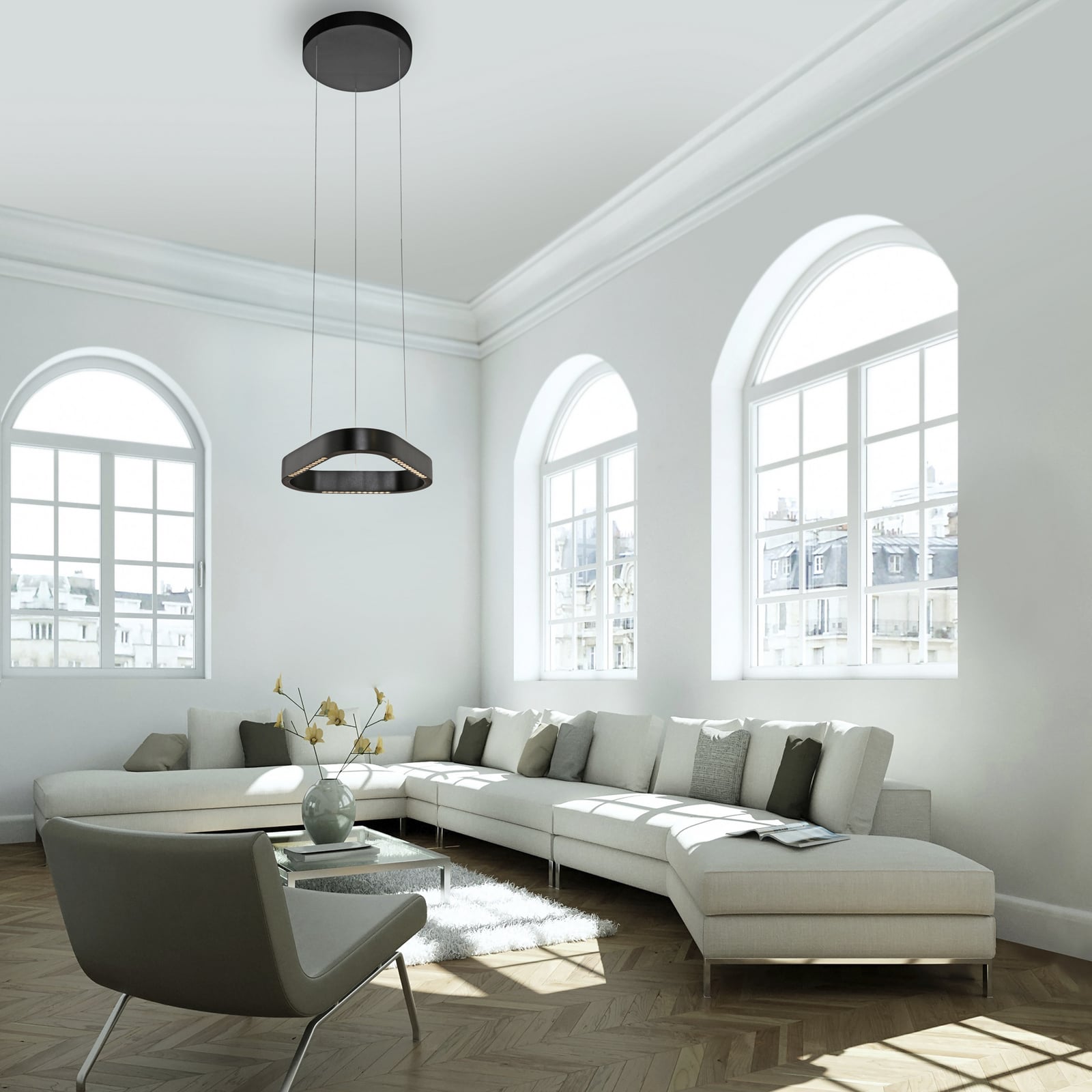 LED pendellampe Q-Stretto dimbar med fjernkontroll detalj