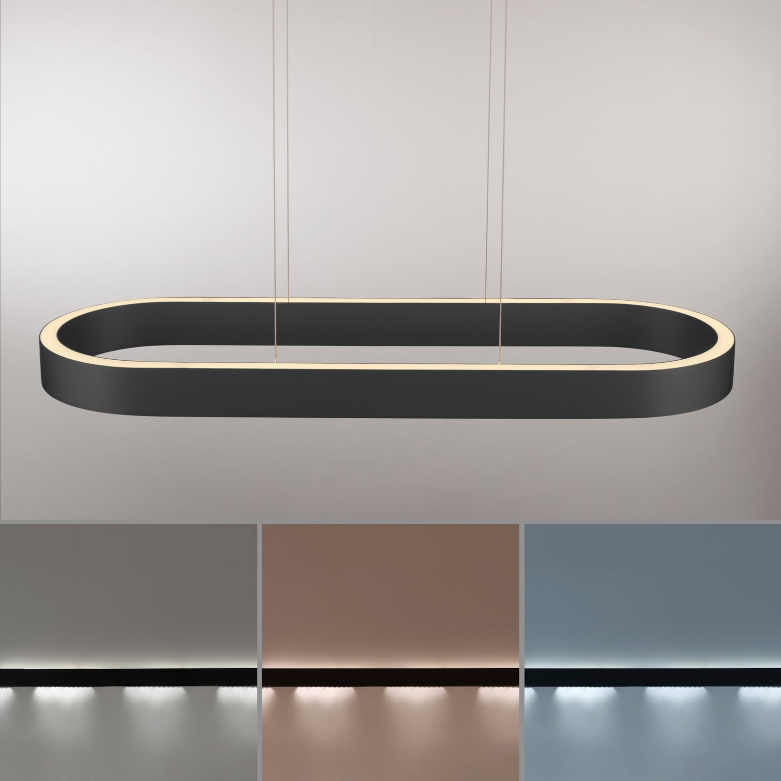 LED pendellampe Q-Stretto svart 86,8 cm CCT justerbar høyde