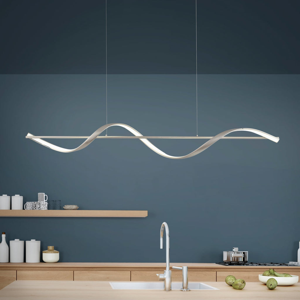 LED pendellampe Q-Swing dimbar CCT 121 cm stål Zigbee forfra