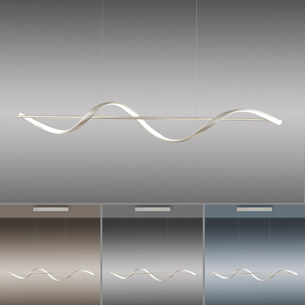 LED pendellampe Q-Swing dimbar CCT 121 cm stål Zigbee nærbilde av fjernkontroll