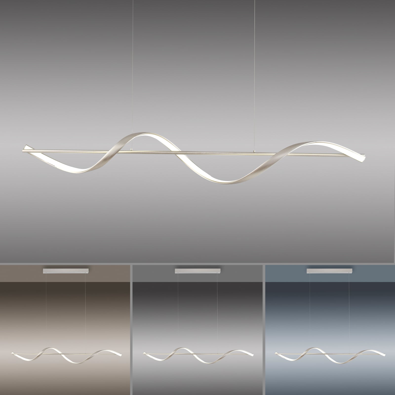 LED pendellampe Q-Swing dimbar CCT 121 cm stål Zigbee nærbilde av fjernkontroll