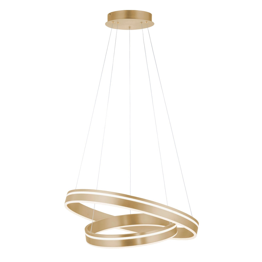 Montert LED pendellampe Q-VITO 2 ringer messing CCT dimbar i rom