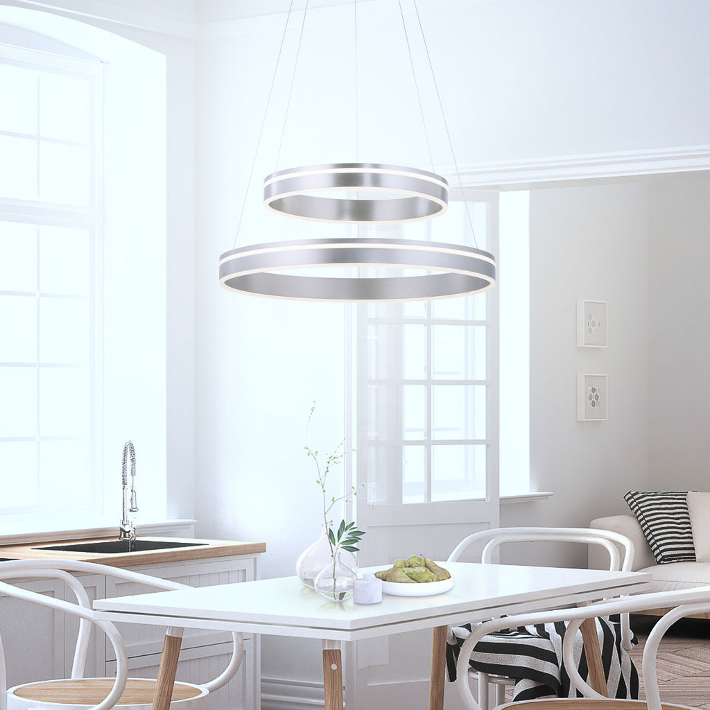 LED pendellampe Q-VITO 2-ringer stål bakside