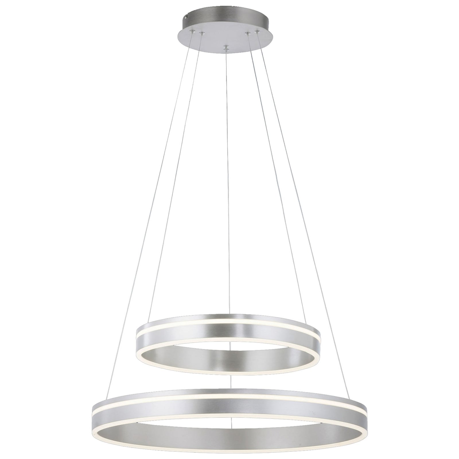 LED pendellampe Q-VITO 2-ringer stål detalj av ringene