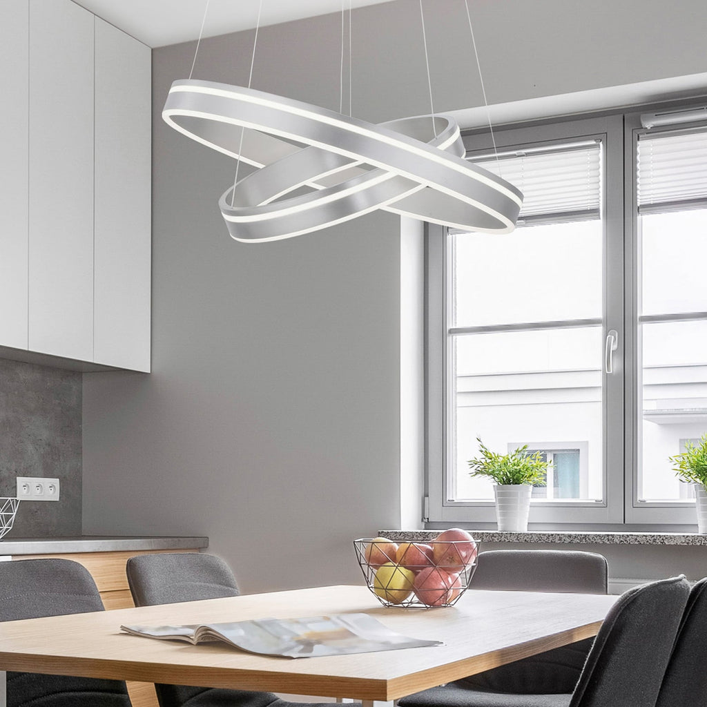 LED pendellampe Q-VITO 2-ringer stål forfra