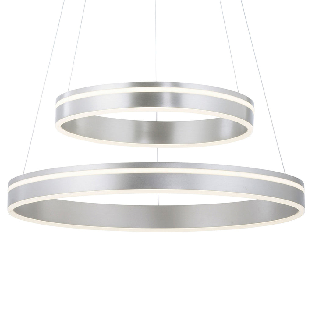 LED pendellampe Q-VITO 2-ringer stål montert i rom