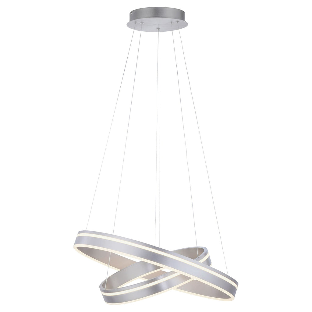 LED pendellampe Q-VITO 2-ringer stål nærbilde av LED-lys