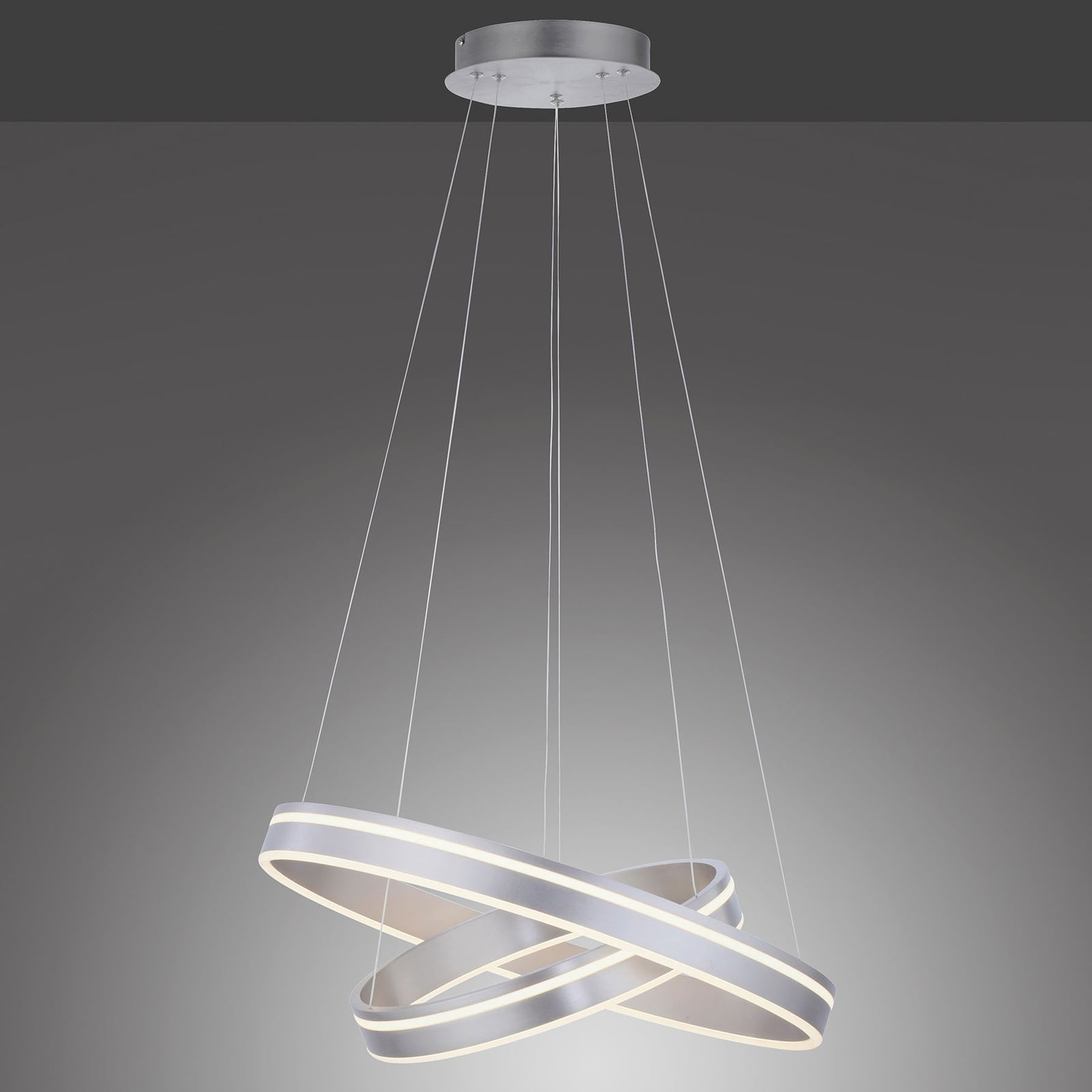 LED pendellampe Q-VITO 2-ringer stål sideprofil