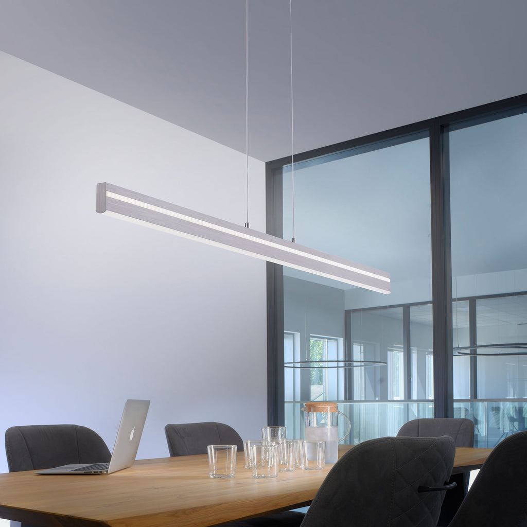 LED pendellampe Q-VITO bjelke 130 cm stål dimbar Zigbee forfra