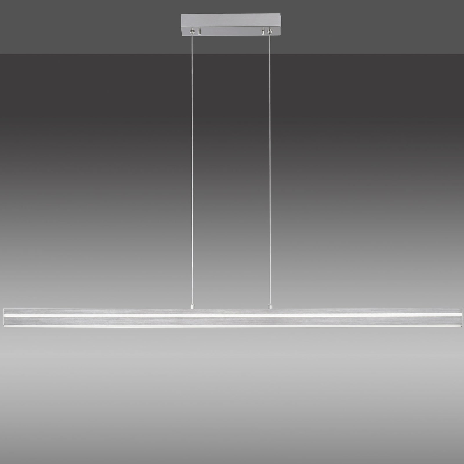 LED pendellampe Q-VITO bjelke 130 cm stål dimbar Zigbee nærbilde av kontrollpanel