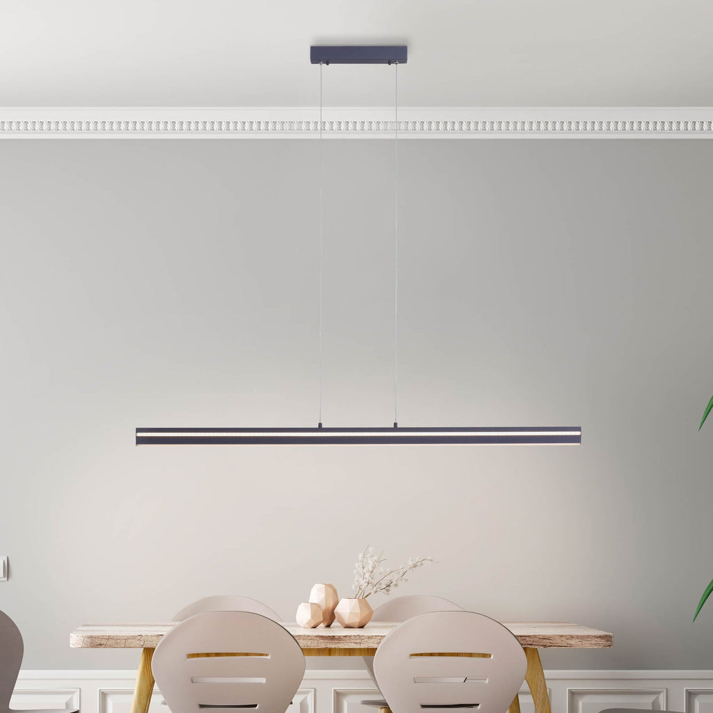 LED pendellampe Q-VITO bjelke dimbar antrasitt 130 cm Zigbee forfra