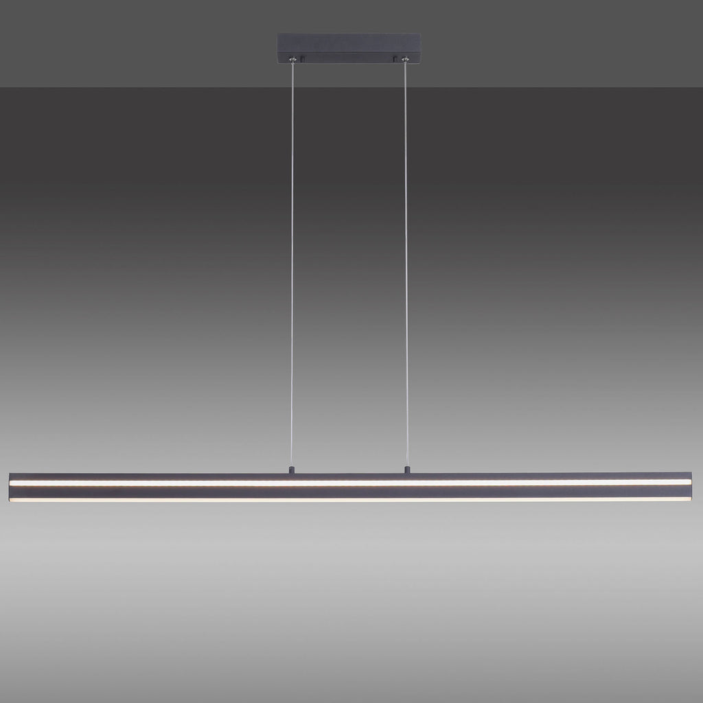 LED pendellampe Q-VITO bjelke dimbar antrasitt 130 cm Zigbee montert over bord
