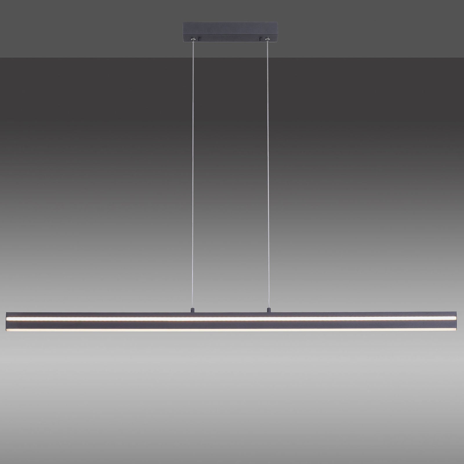 LED pendellampe Q-VITO bjelke dimbar antrasitt 130 cm Zigbee montert over bord