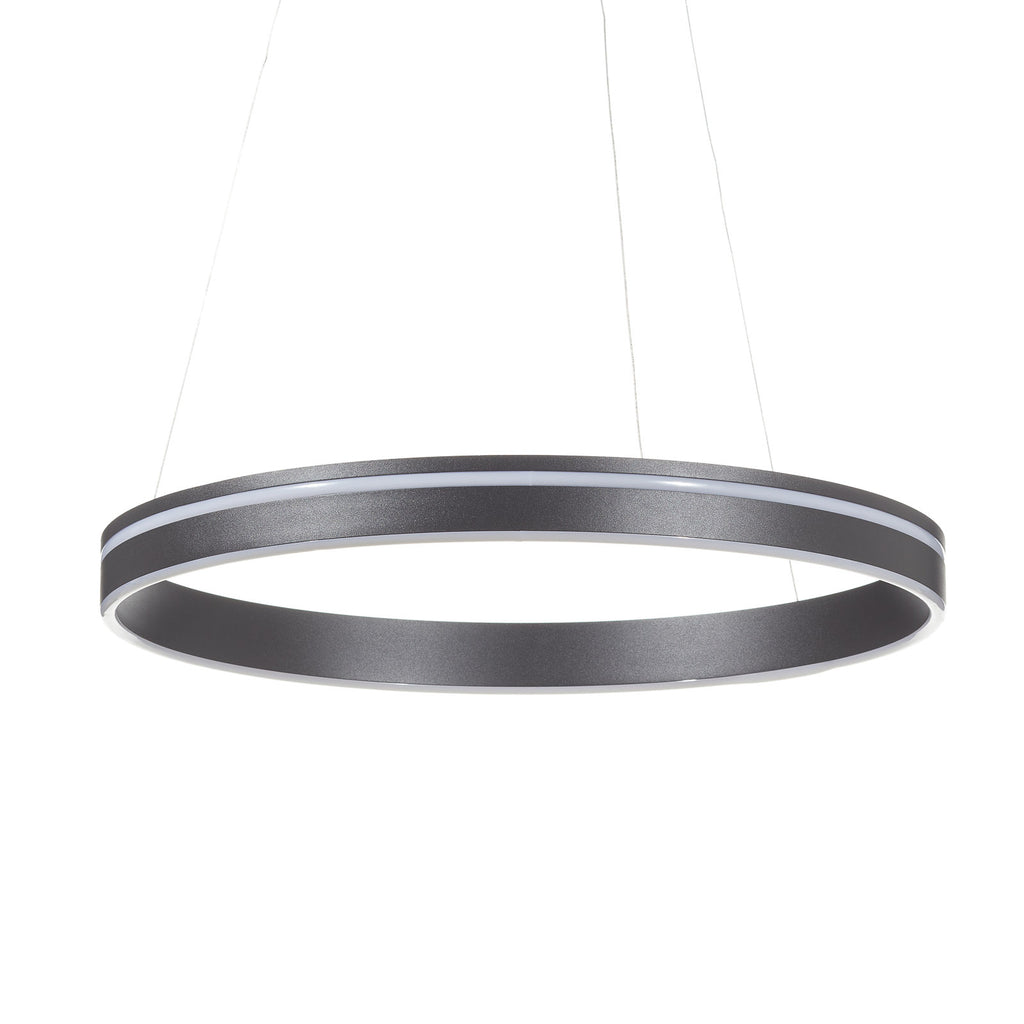 LED pendellampe Q-VITO ring dimbar antrasitt detalj lysstripe