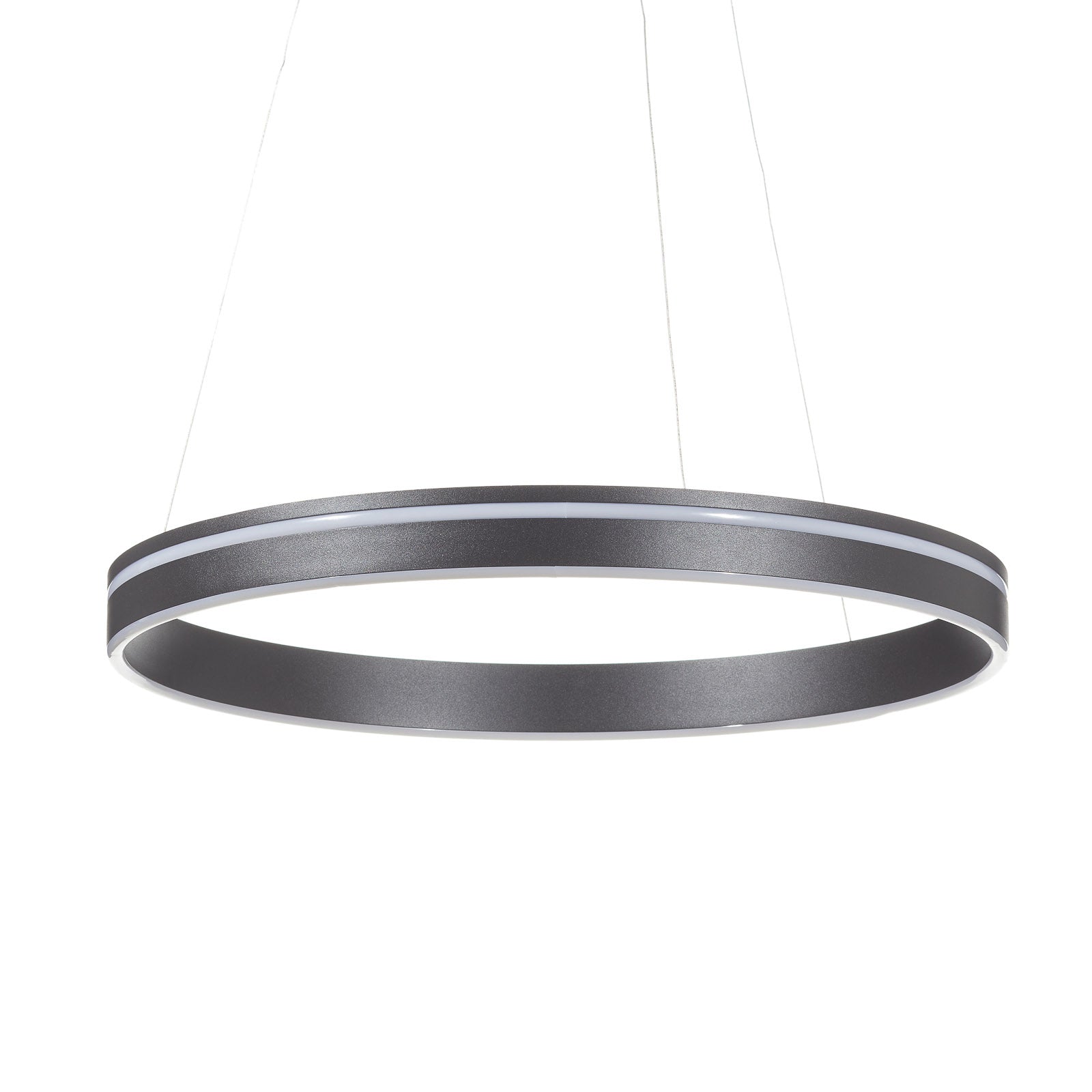 LED pendellampe Q-VITO ring dimbar antrasitt detalj lysstripe