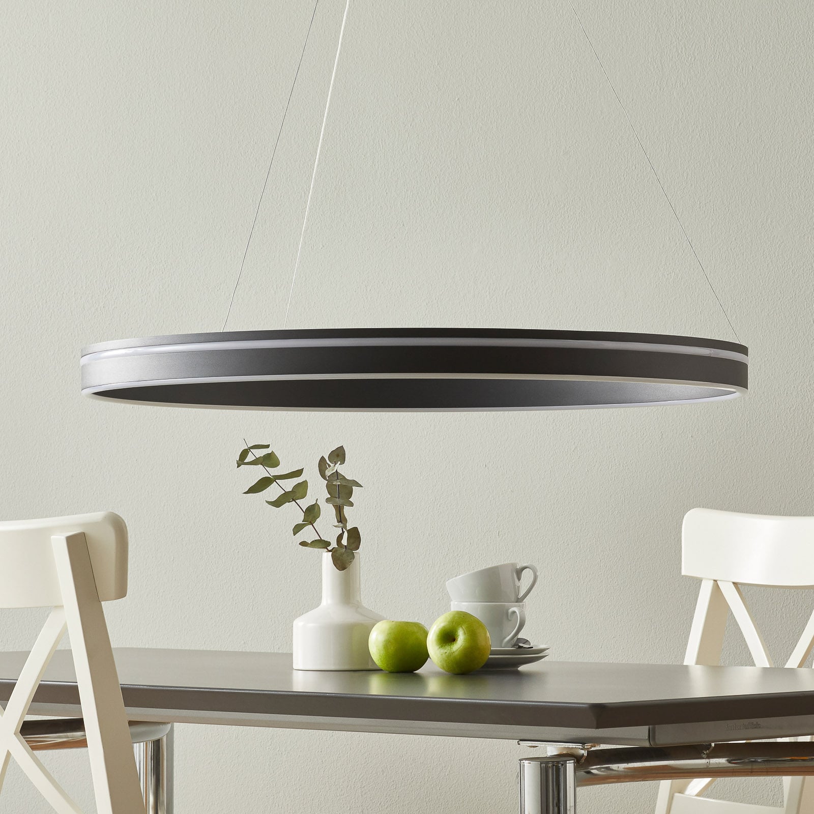 LED pendellampe Q-VITO ring dimbar antrasitt bakside