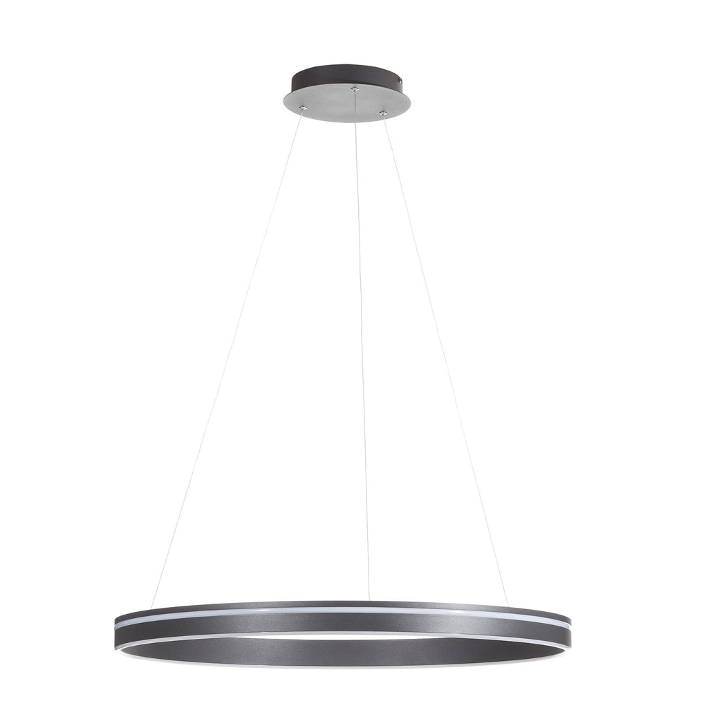LED pendellampe Q-VITO ring dimbar antrasitt detalj av lysstripe
