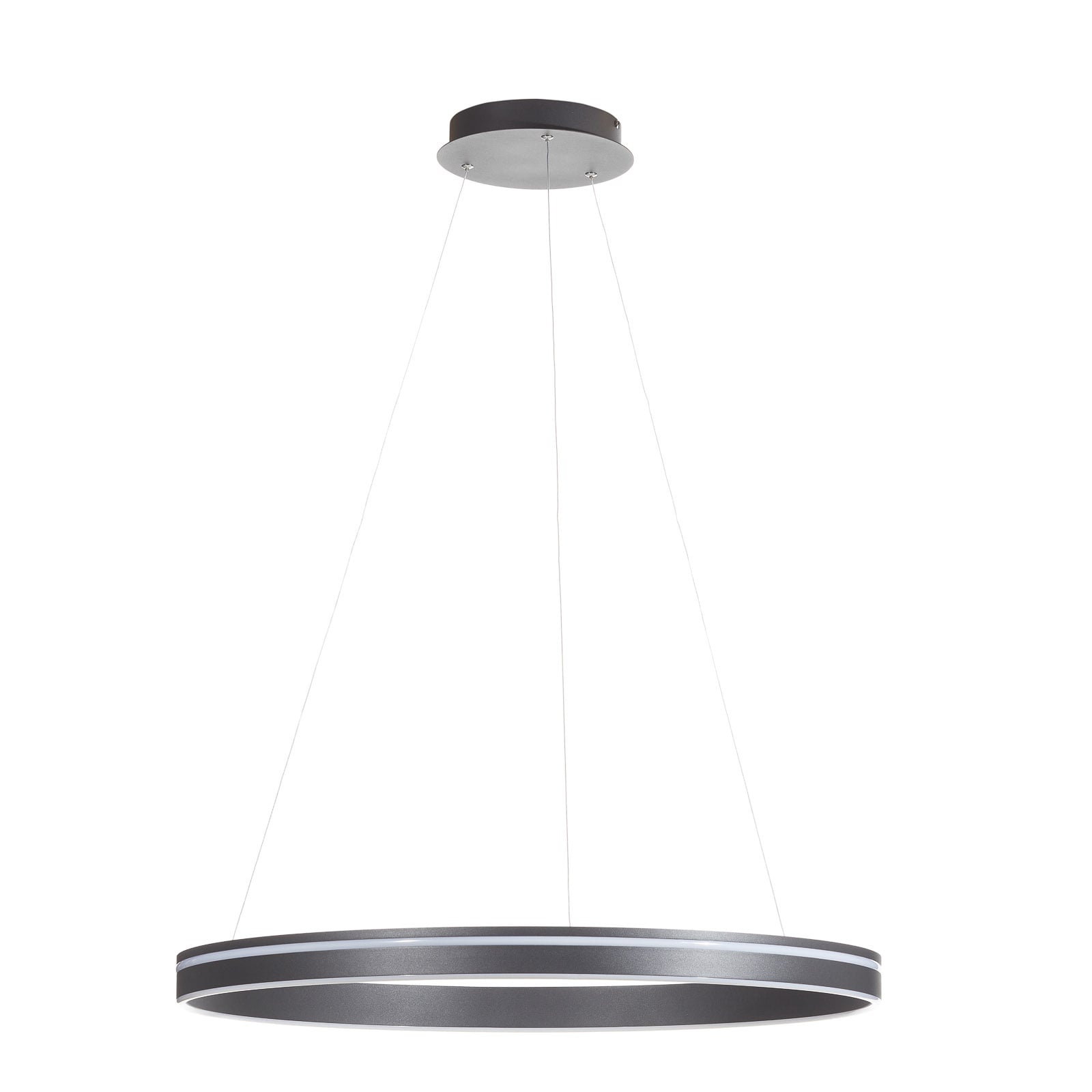 LED pendellampe Q-VITO ring dimbar antrasitt detalj av lysstripe