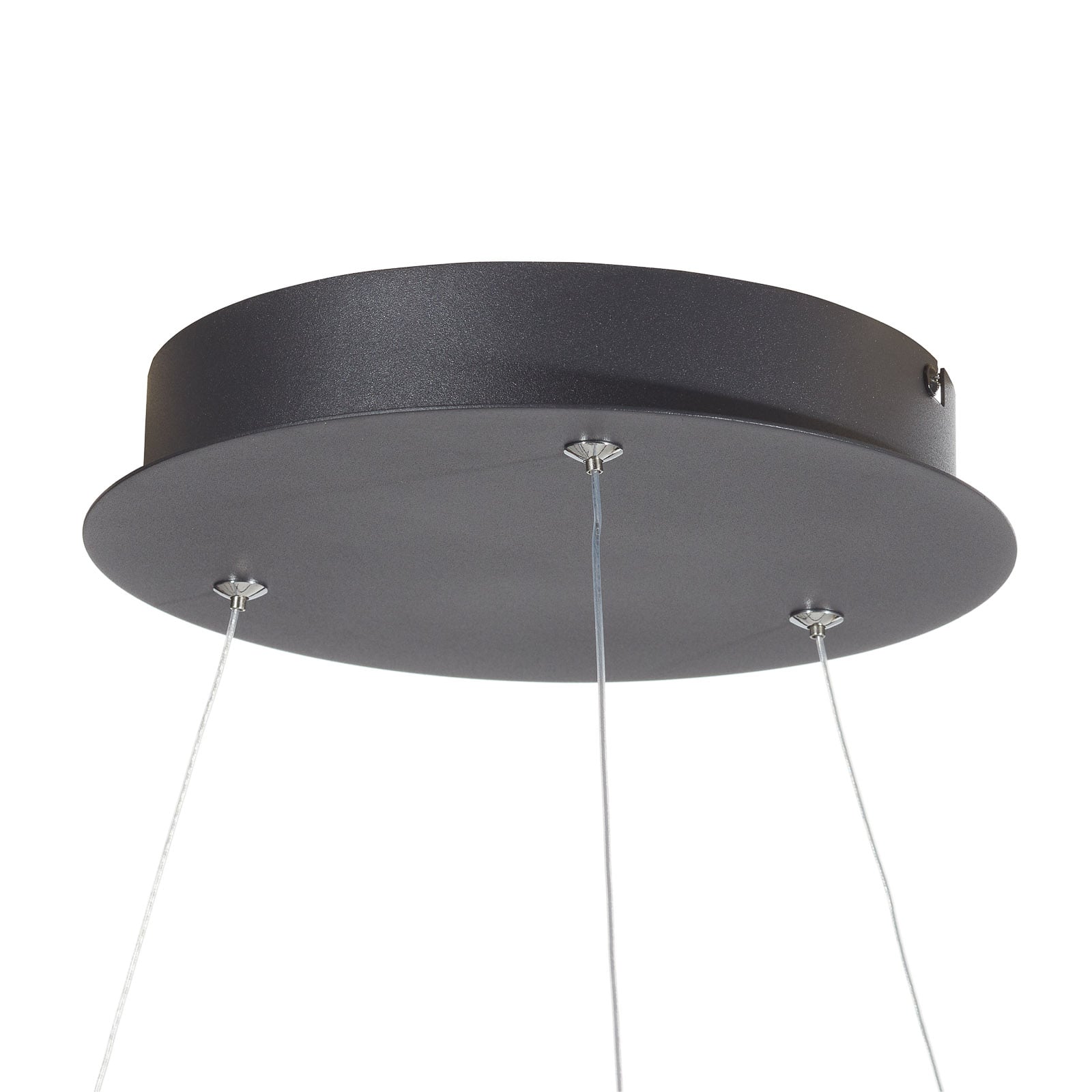 LED pendellampe Q-VITO ring dimbar antrasitt lys i varm hvit