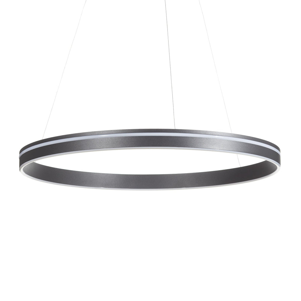 LED pendellampe Q-VITO ring dimbar antrasitt montert i rom