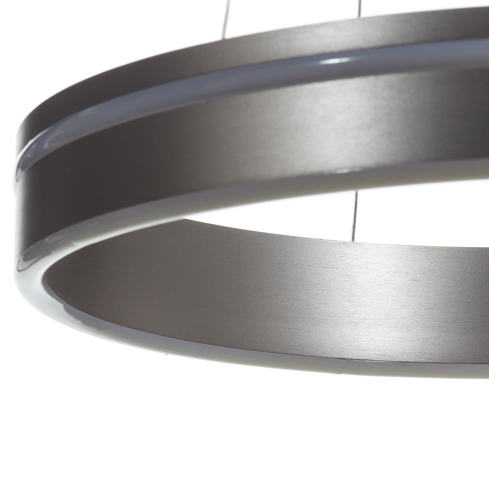 LED pendellampe Q-VITO ring dimbar stål Ø59 cm Zigbee fjernkontroll