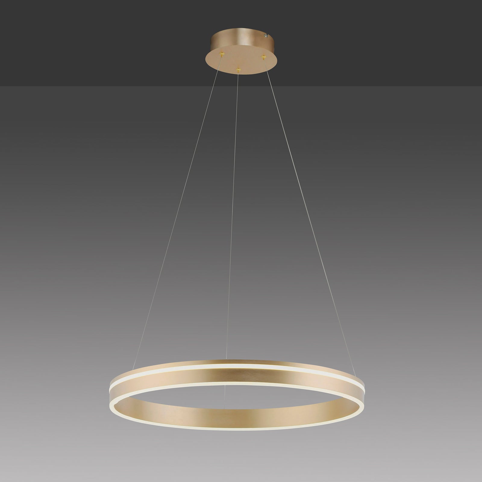 LED pendellampe Q-VITO ring matt messing detalj