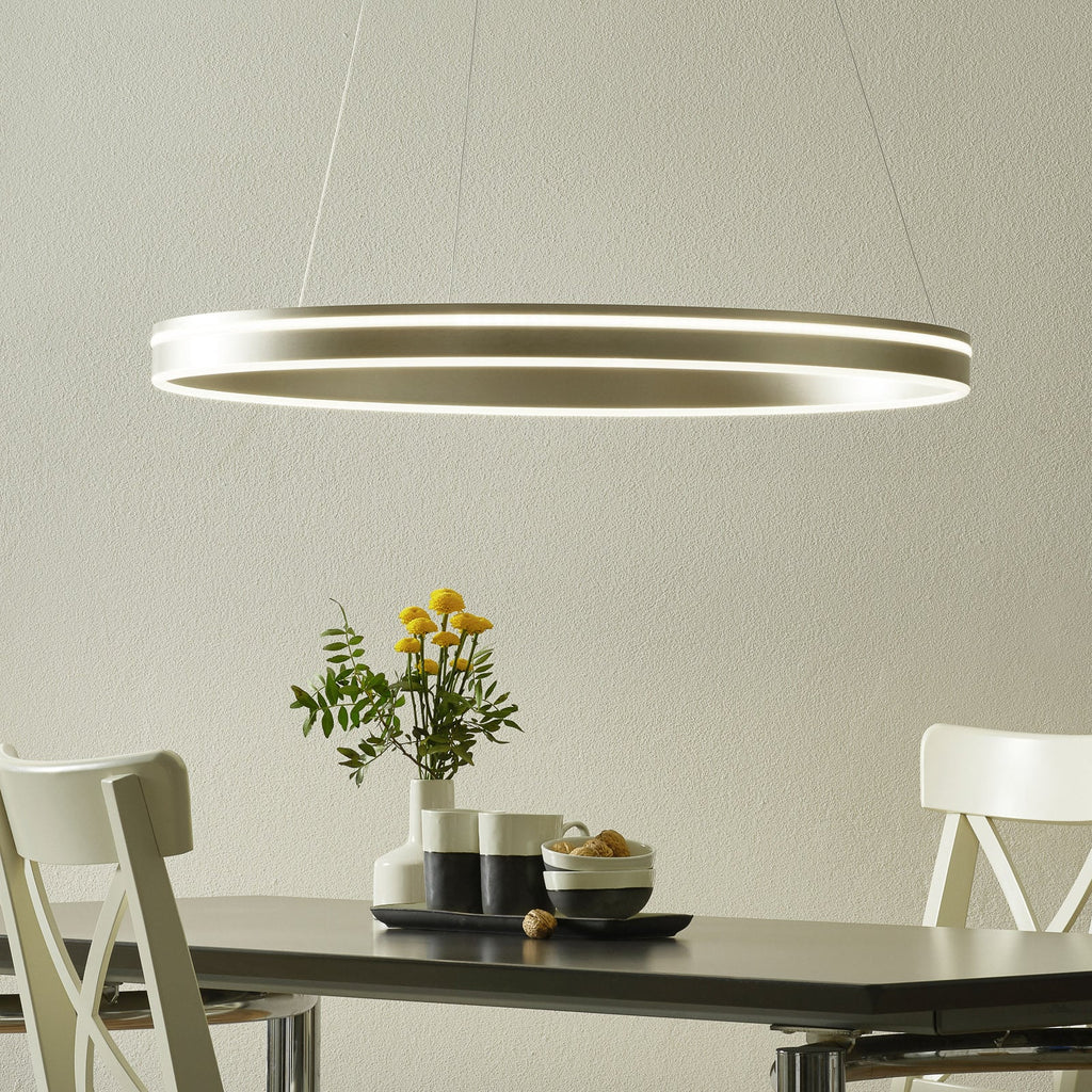LED pendellampe Q-VITO ringform stål lysstyrkejustering