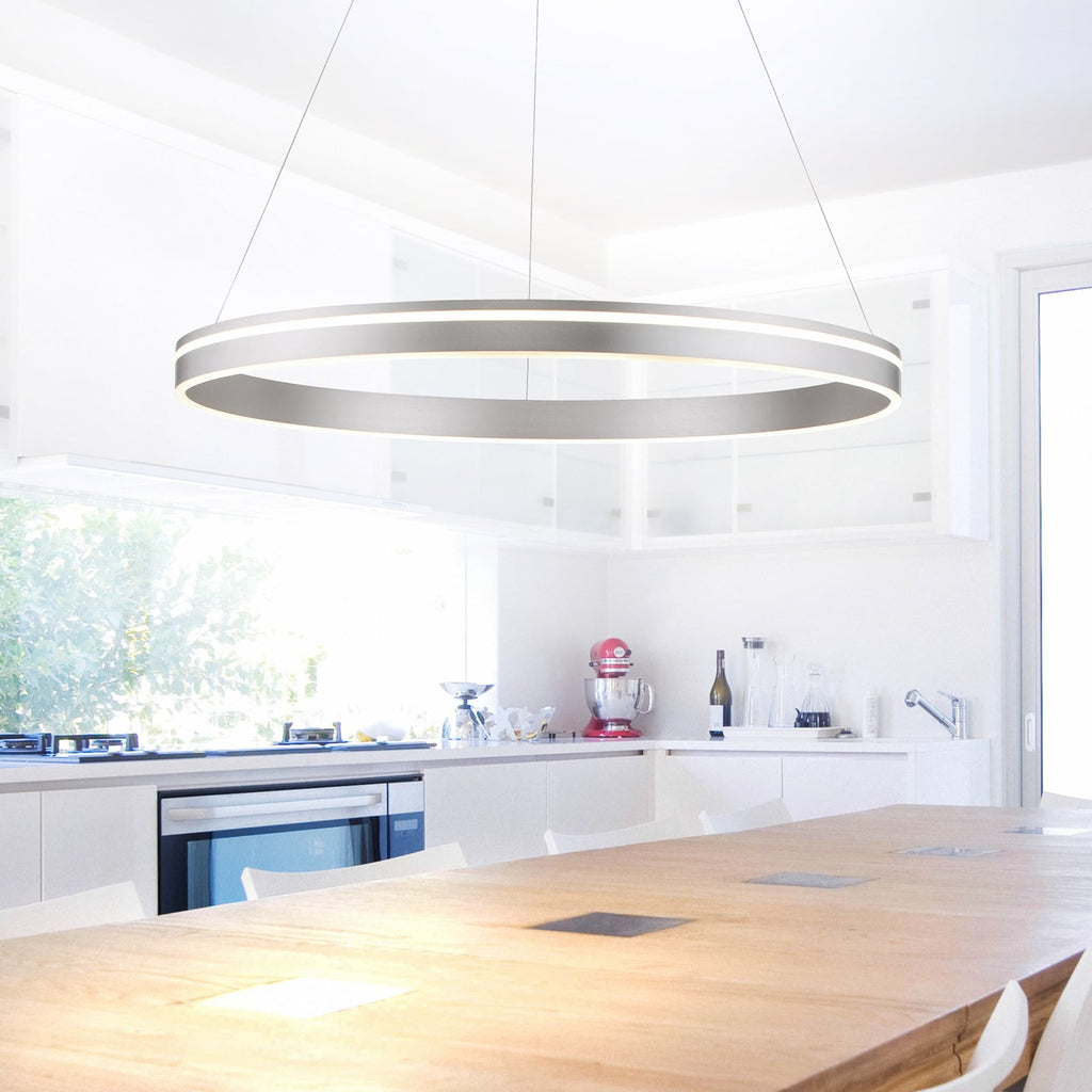 LED pendellampe Q-VITO ringform stål med justerbar høyde