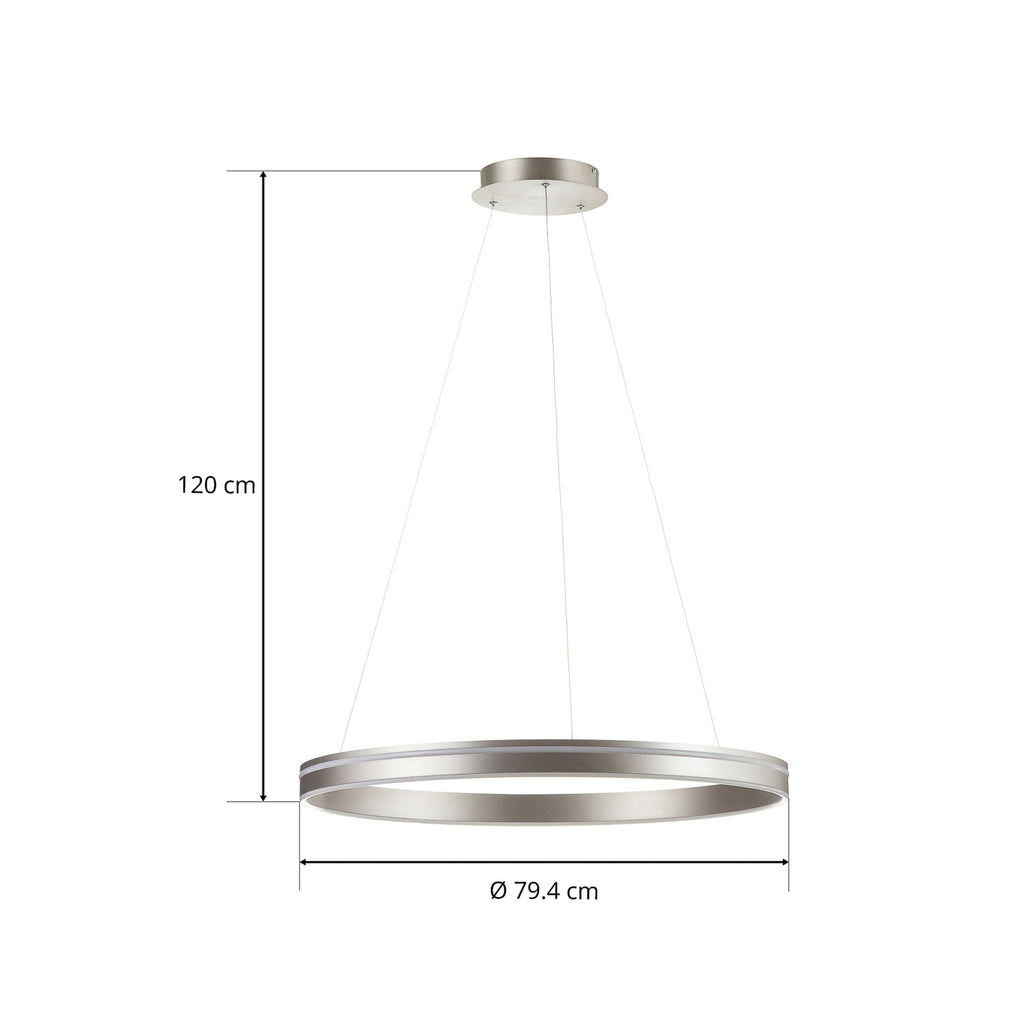 LED pendellampe Q-VITO ringform stål smart home integrasjon